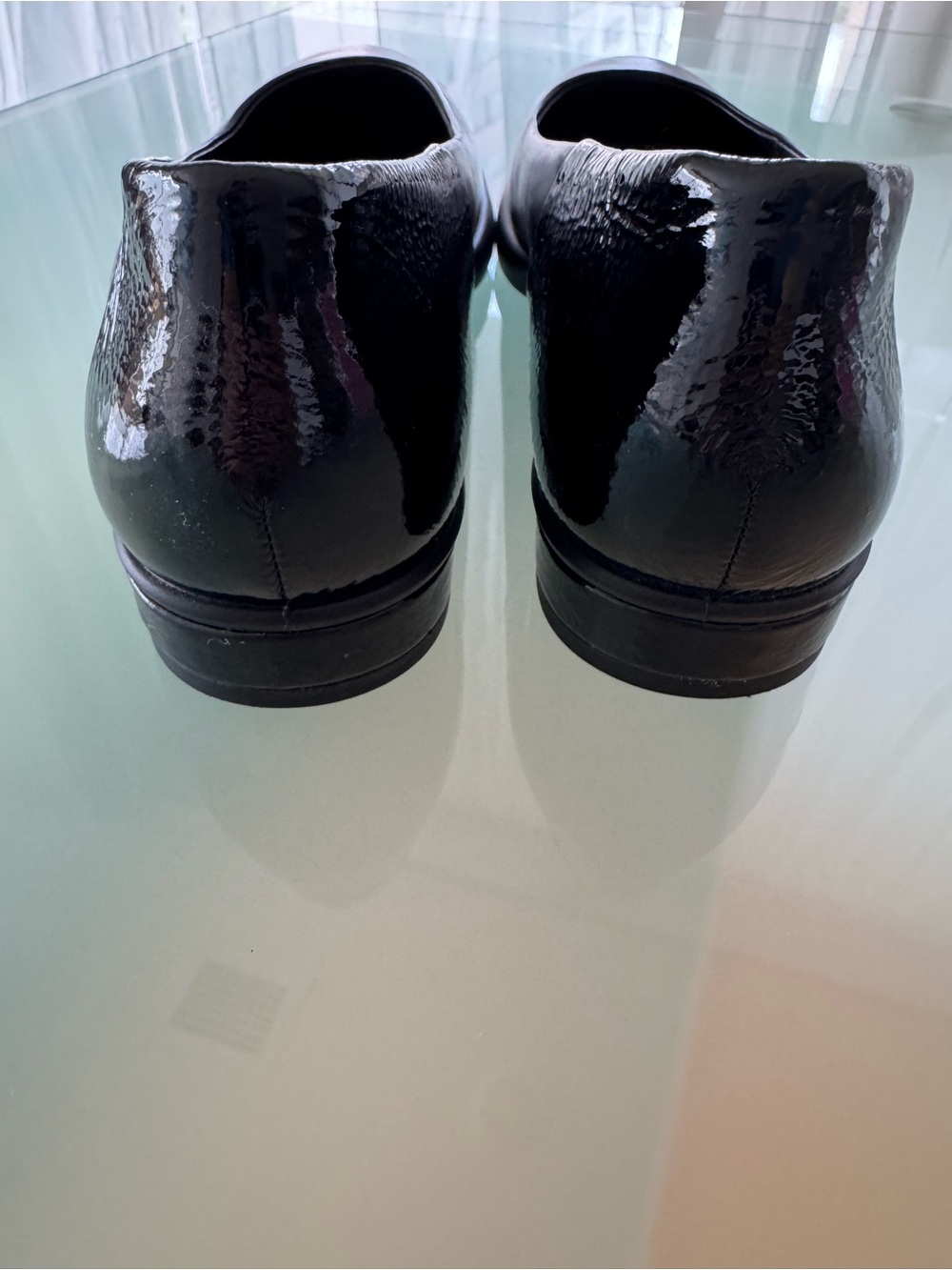 Ecco Black Leather Slip-On Flats - Picture 6 of 10
